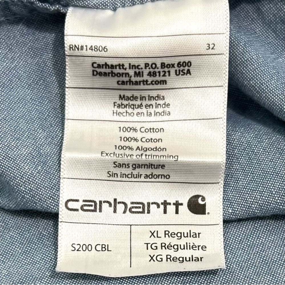 Carhartt Men's Relaxed Fit Short Sleeve Button Down Shirt - Picture 6 of 8